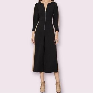 BCBG MazAzria Zip Front Cropped Wide Leg Jumpsuit